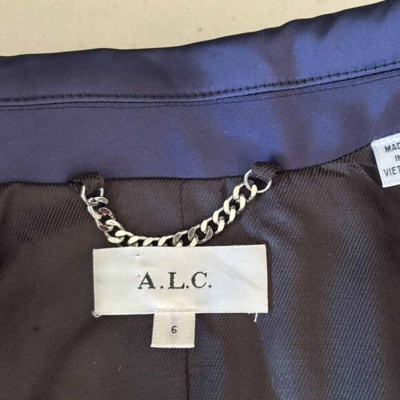 A.L.C Axel Satin Blue Blazer size 6 - Picture 4 of 7
